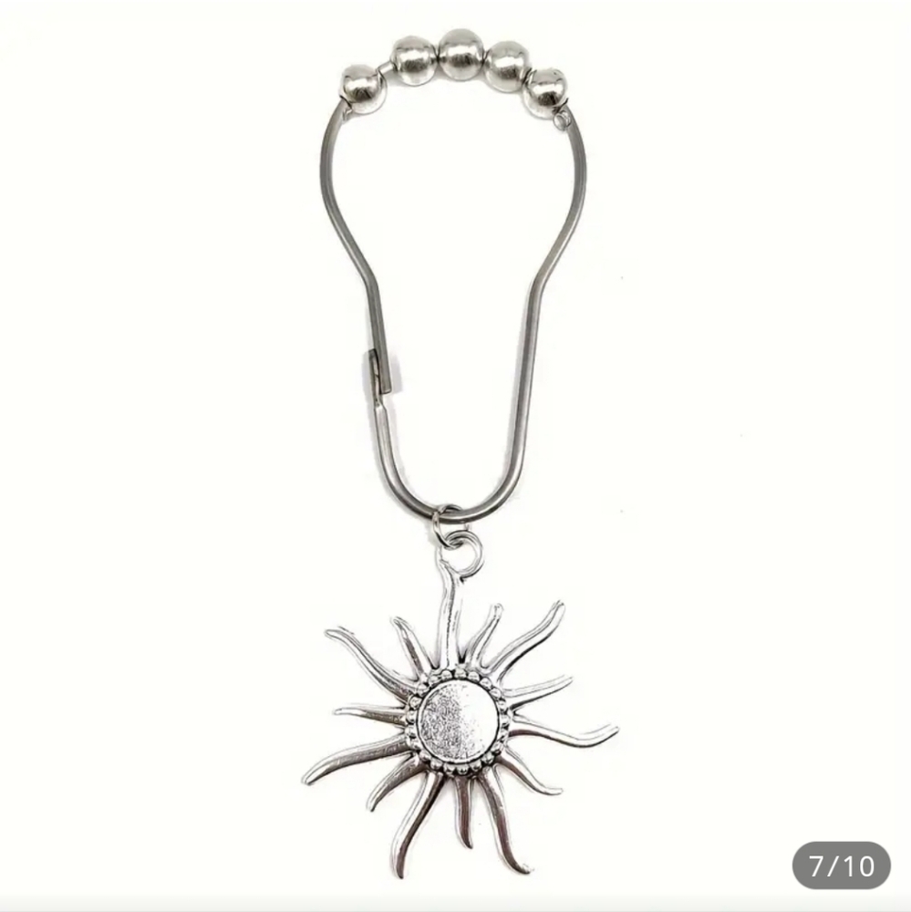 Silver Moon and Sun Shower Curtain Hooks - Picture 5 of 8